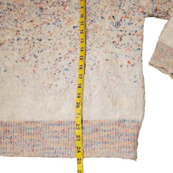 ModCloth Making a Fuzz Confetti Sweater Cozy Fuzzy Stretchy Colorful Rainbow - Picture 9 of 10
